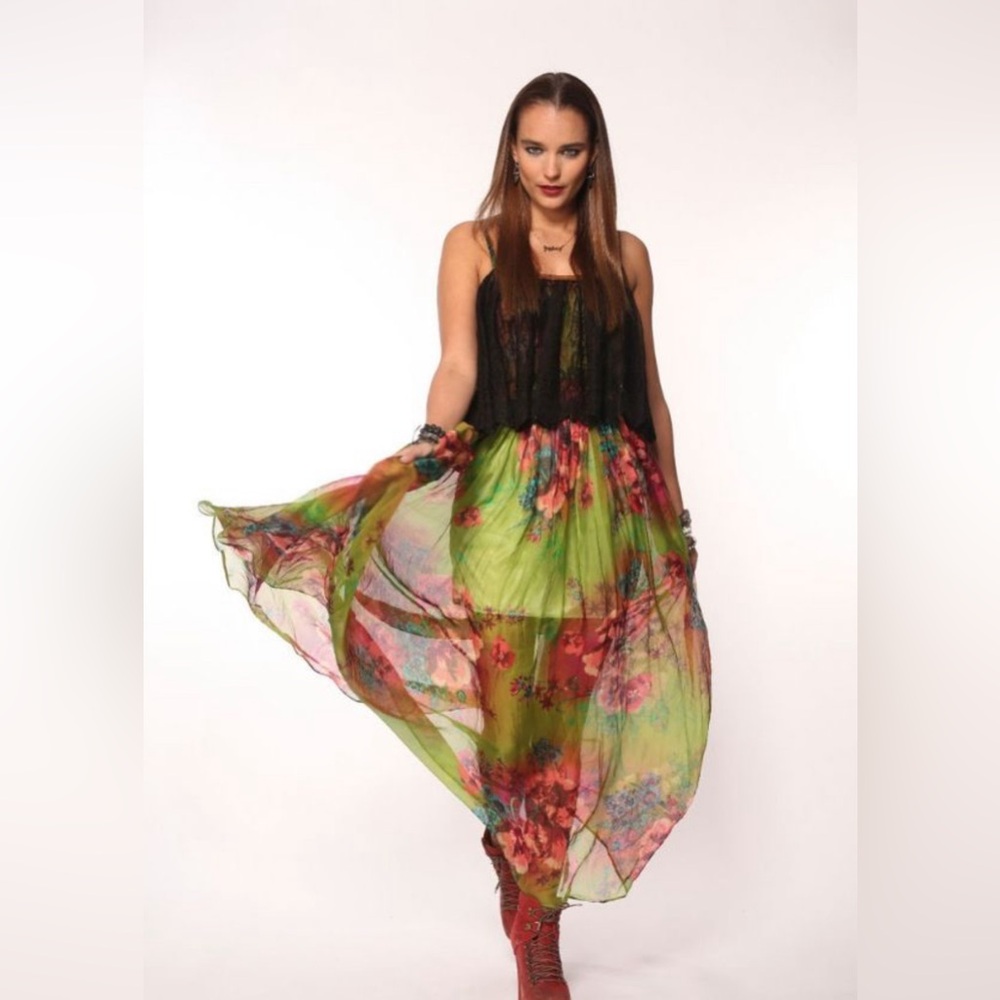 Gypsy Junkies Sloane Dress in Neon Bloom, Small, RARE
